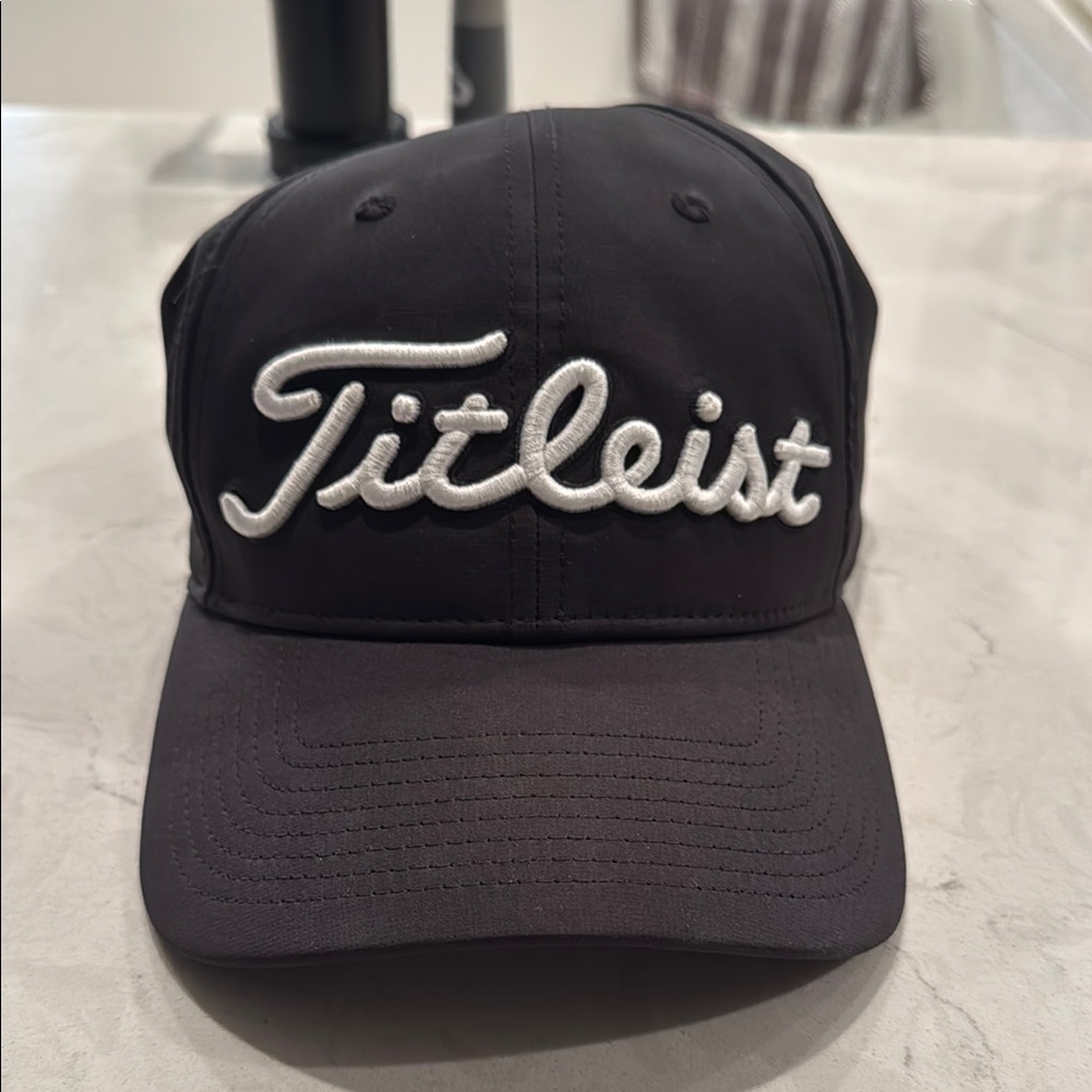 Titleist Black Hat with White Logo